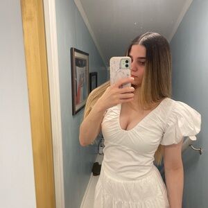 Abercrombie & Fitch White Puff Sleeve top